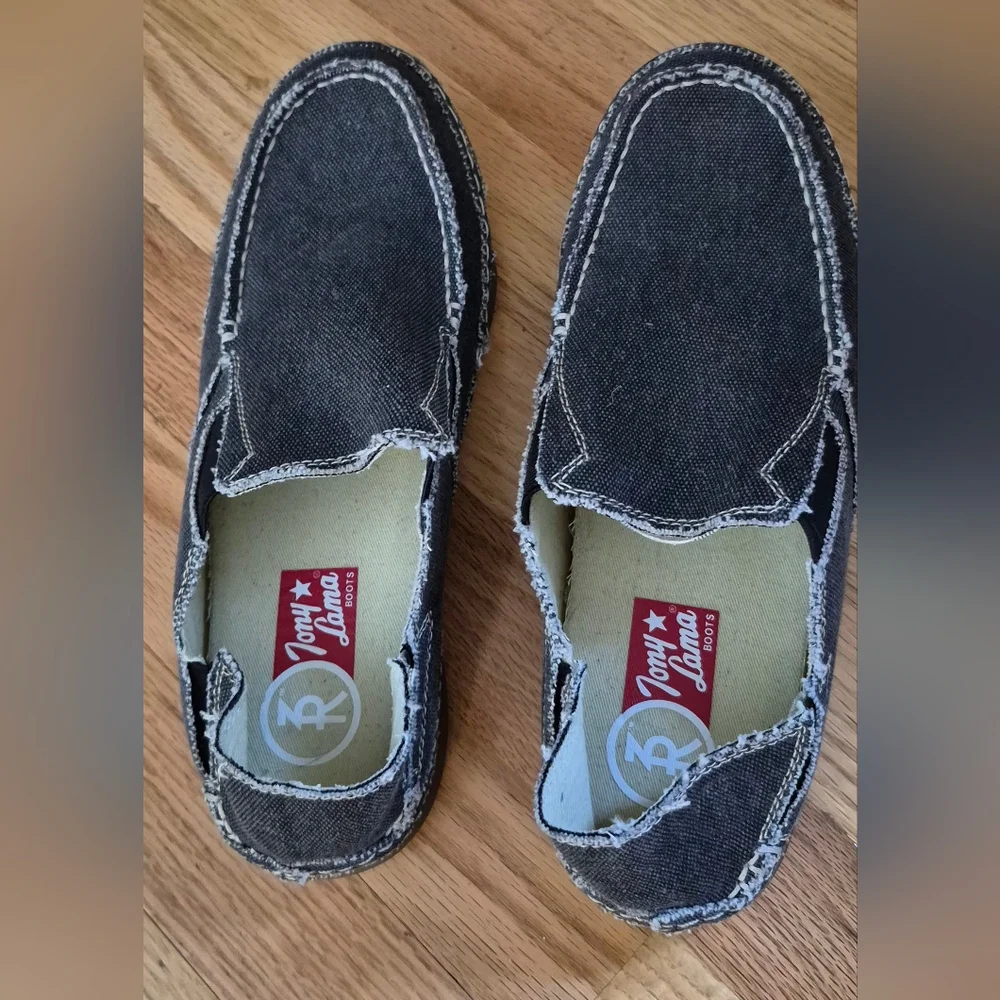 Tony Lama Men's 8.5 Charcoal Gray Slip-On Loafers RR3024